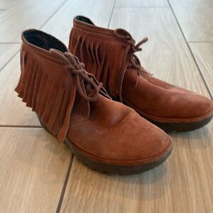 Fly London Suede Wedge Booties